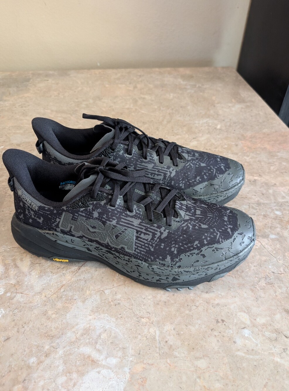 Hoka Speedometer 6 Wide Gore Tex Trail Running Shoes Black-Rock Men Size 12.5D